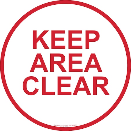 Superior Mark Floor Sign, Rubber, Keep Area Clear, 17.5in RFS0212